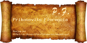 Prikosovits Florencia névjegykártya